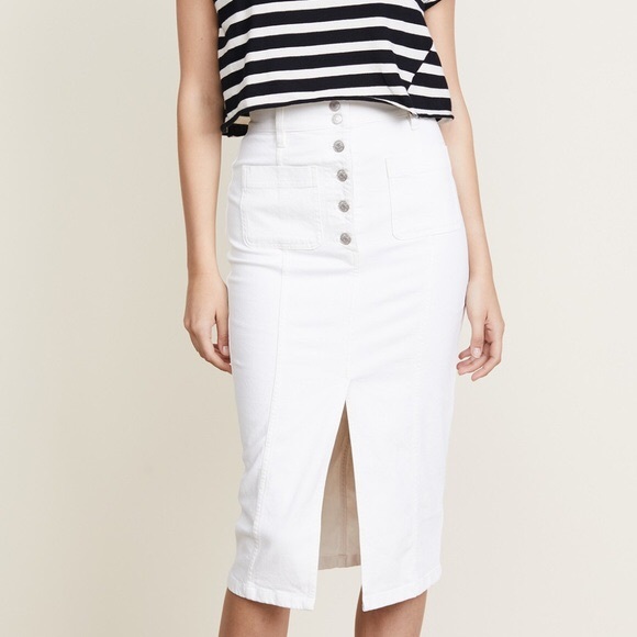 button up skirt midi